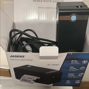 Jade Black Thermal Label Printer JD-268BT